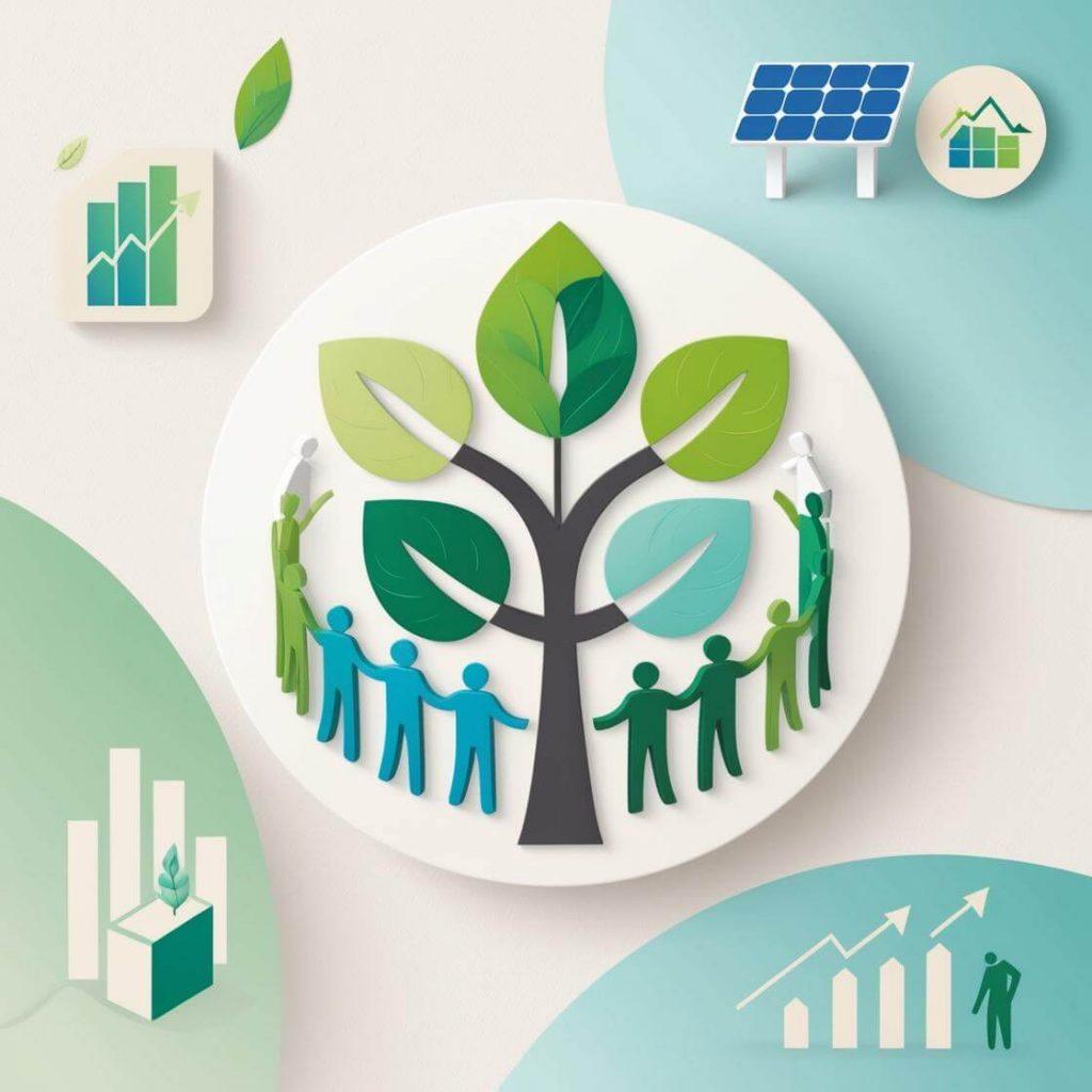 Arbre et silhouettes symbolisant innovation sociale durable